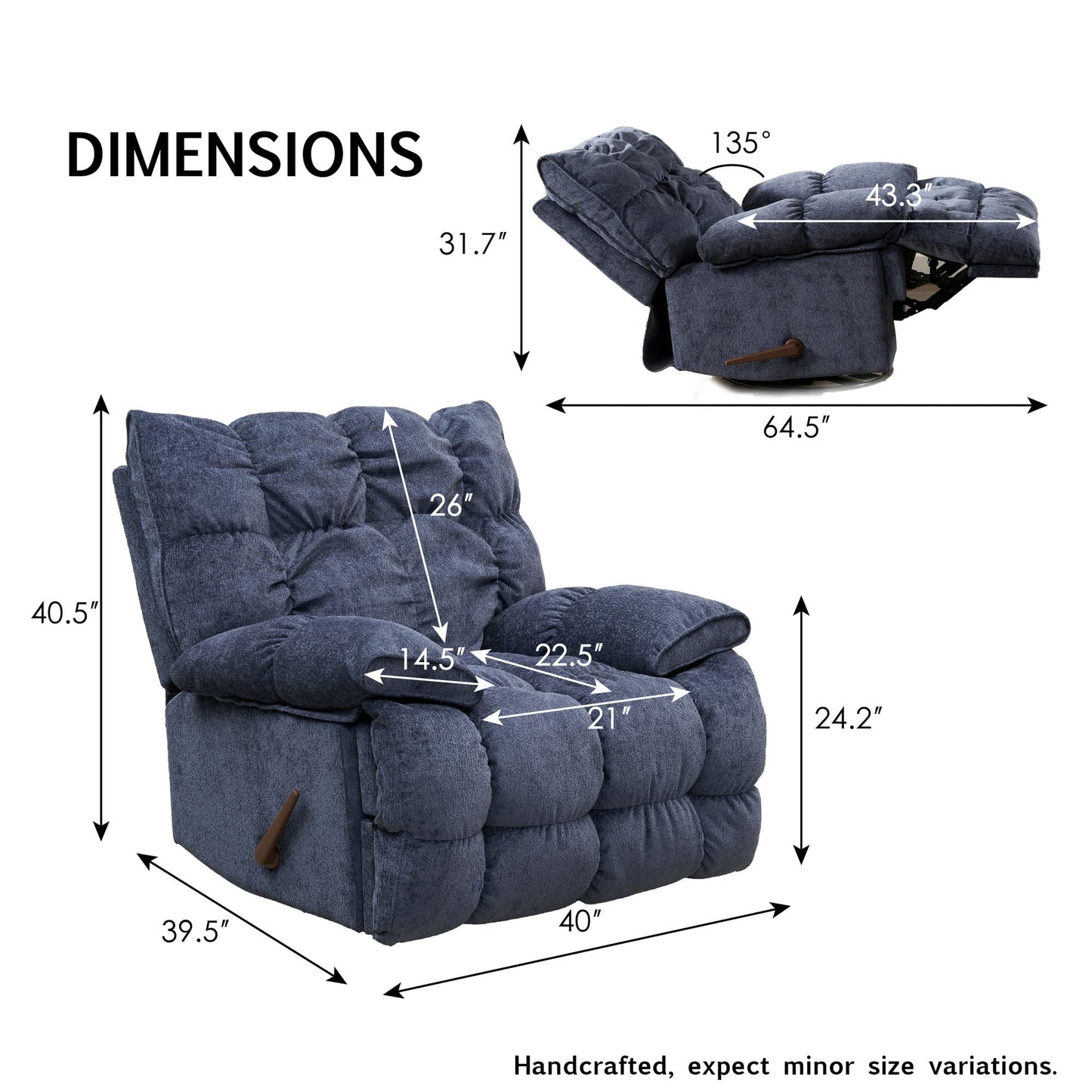 Summer Sale - Oversized Rocker Recliner Chair
