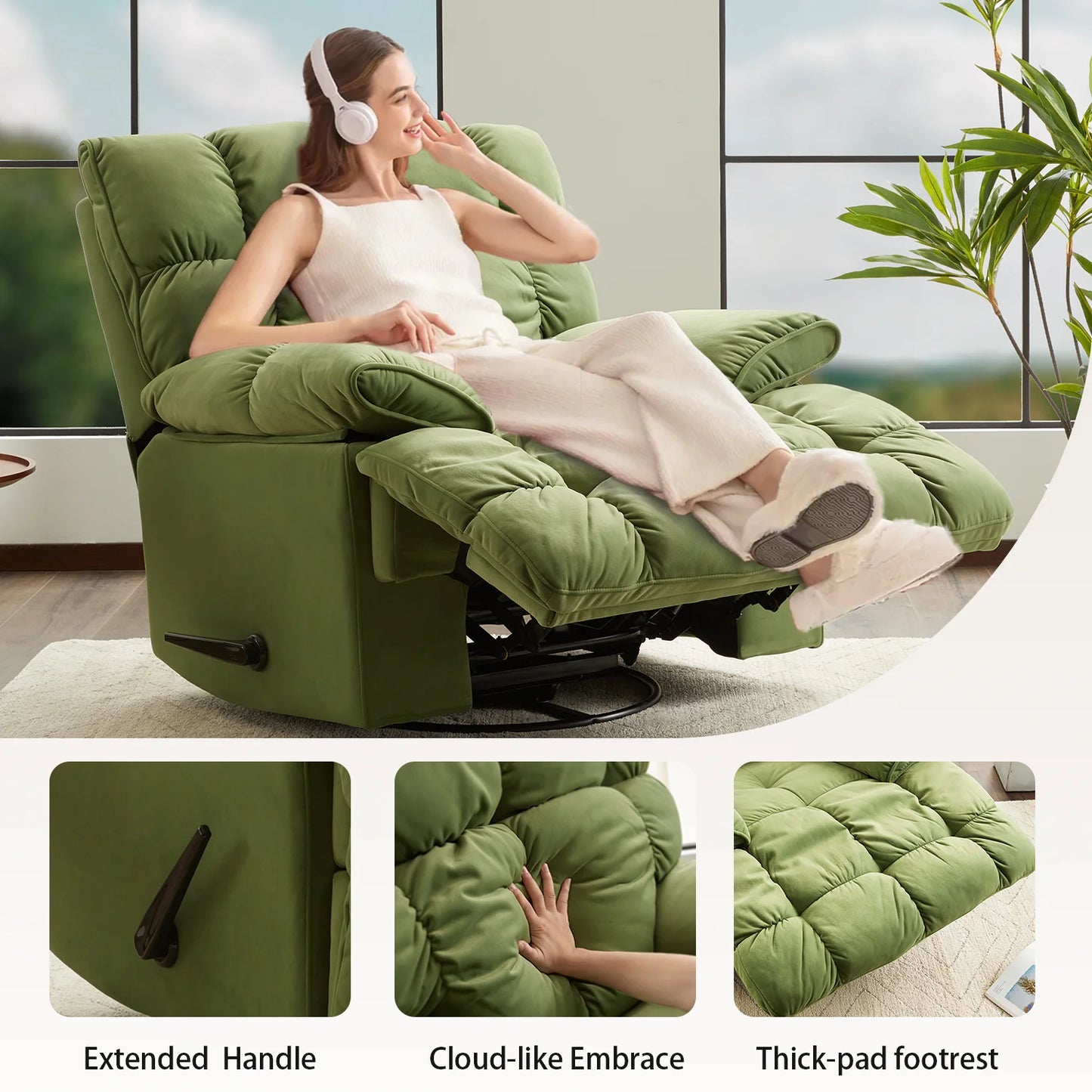 Summer Sale - Oversized Rocker Recliner Chair