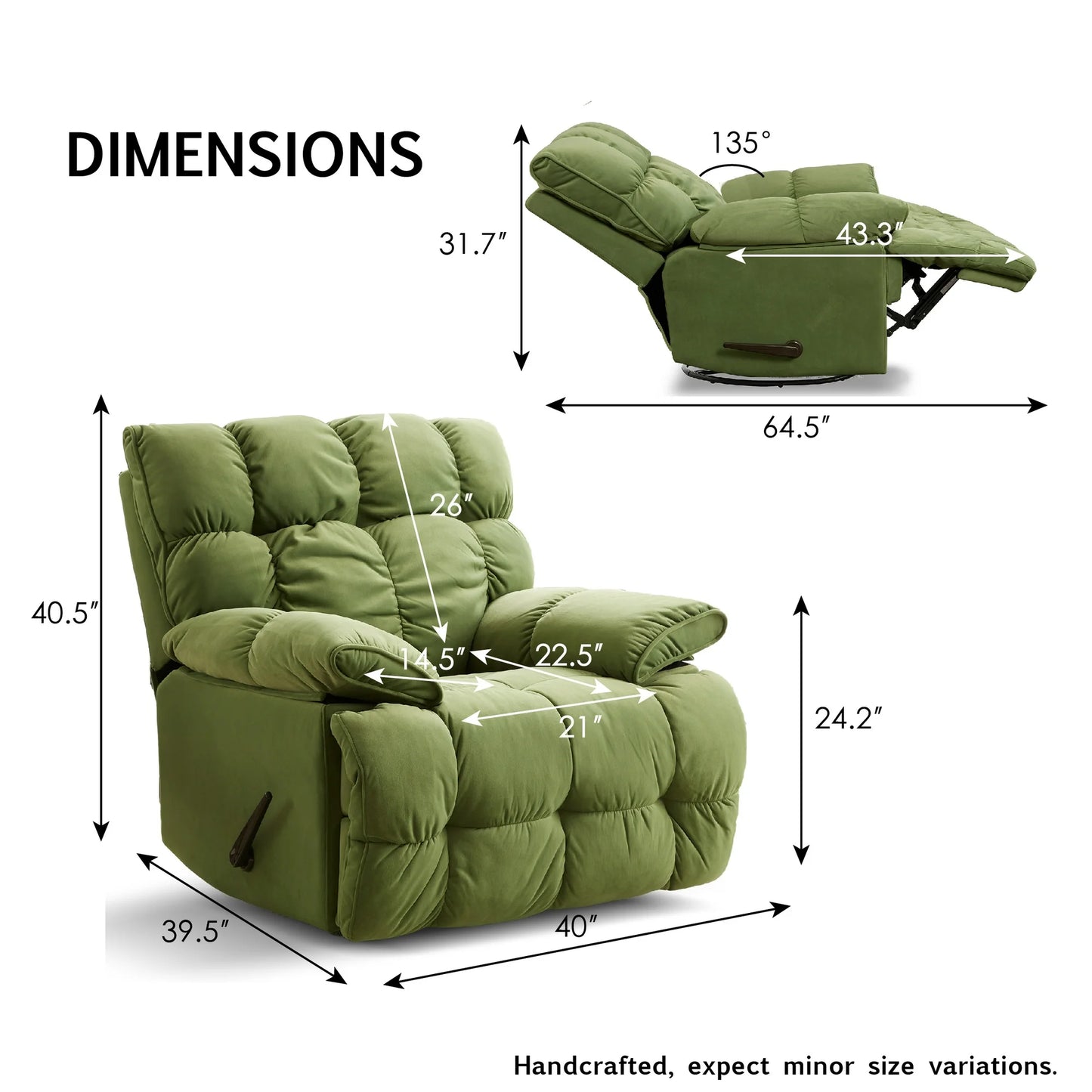 Summer Sale - Oversized Rocker Recliner Chair